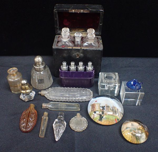 TWO CASED VICTORIAN SETS OF PERFUME BOTTLES