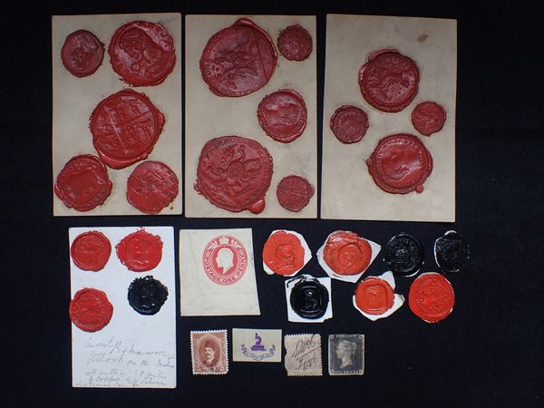 A COLLECTION OF SEALING WAX SEAL IMPRESSIONS