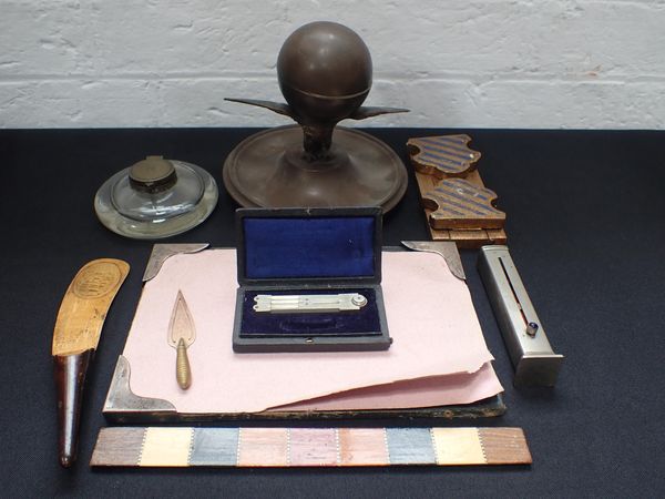 A COLLECTION OF VICTORIAN DESK ITEMS