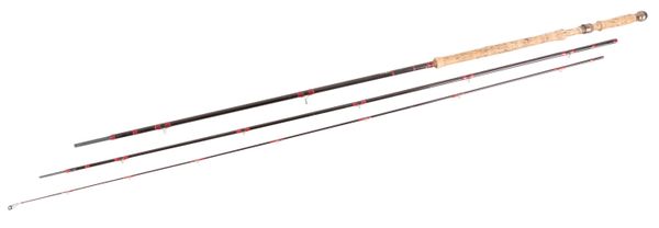 A HARDY "GRAPHITE SALMON FLY DELUXE" THREE PIECE ROD