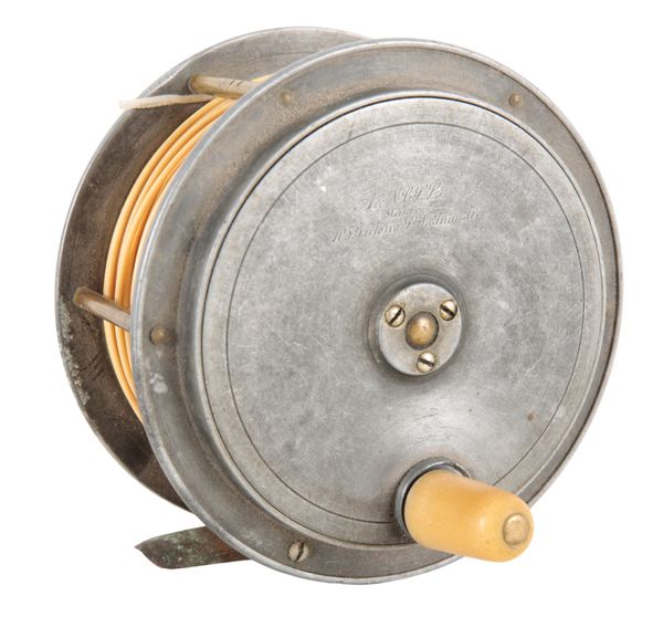 AN ARMY AND NAVY STORES OF LONDON ALLOY SALMON FLY REEL