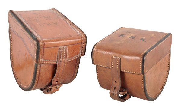 A HARDY BROTHERS LTD BLOCK LEATHER REEL CASE