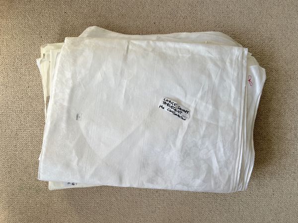 FIVE LARGE TABLECLOTHS