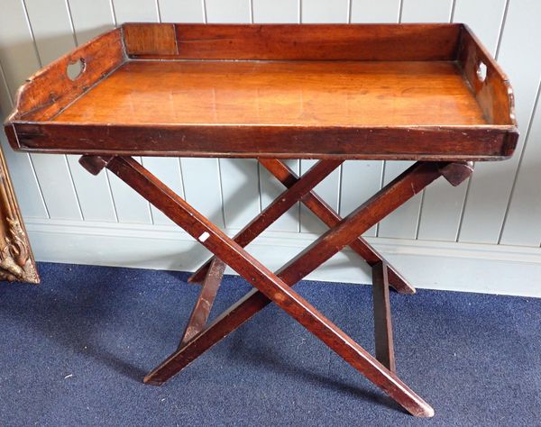 A 19TH CENTURY MAHOGANY BUTLERS TRAY