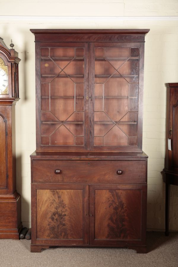 A GEORGE III MAHOGANY SECRETAIRE BOOKCASE