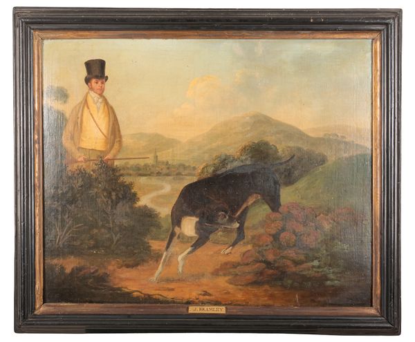 J BRAMLEY (19TH CENTURY) A huntsman and his hound