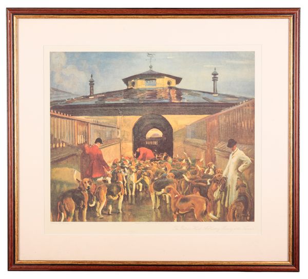 AFTER ALFRED MUNNINGS (1878-1959) 'The Belvoir Hunt - A Hunting Morning at the Kennels'