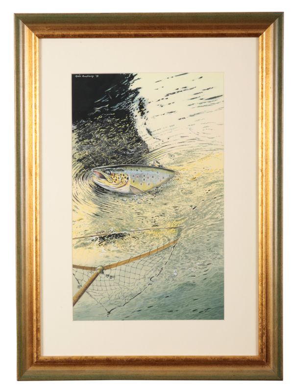 *ROBIN ARMSTRONG (B.1947) 'Brown Trout Coming to Net'