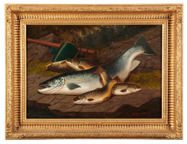 A. ROWLAND KNIGHT (ACT.1810-1840) Landscape with caught fish