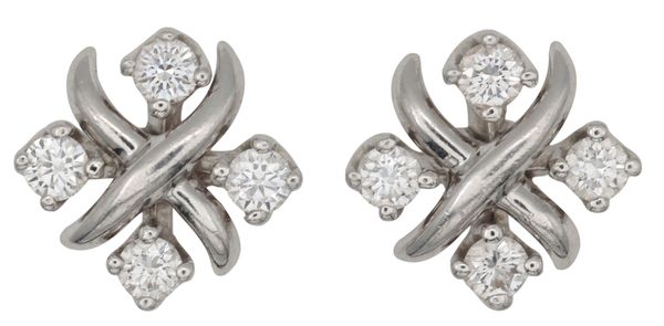 JEAN SCHLUMBERGER FOR TIFFANY & CO: A PAIR OF LYNN DIAMOND EARRINGS