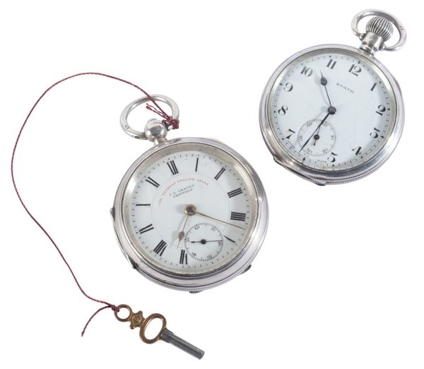 A GENTLEMAN'S STATE SILVER OPEN FACE POCKET WATCH