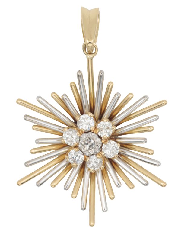 A DIAMOND STARBURST PENDANT