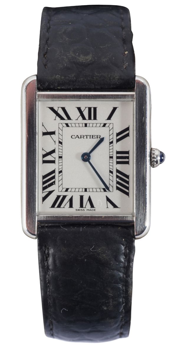 CARTIER TANK SOLO: A GENTLEMAN'S STAINLESS STEEL WRISTWATCH