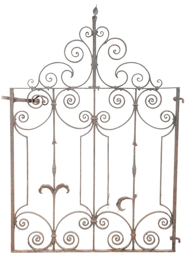 A WROUGHT IRON SINGLE GARDEN GATE