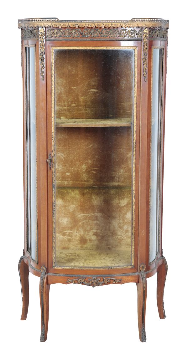 A LOUIS XVI STYLE MARBLE TOPPED VITRINE