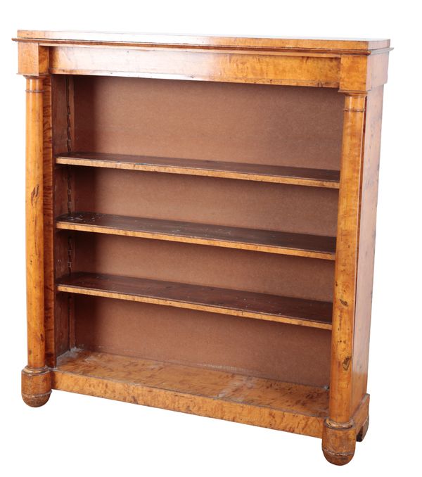 A VICTORIAN SATINWOOD OPEN BOOKCASE