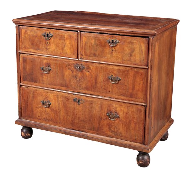 A QUEEN ANNE WALNUT CHEST OF DRAWERS