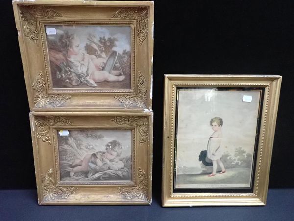 A PAIR OF 19Tth CENTURY ENGRAVINGS IN GILT FRAMES