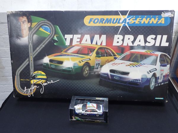 A SCALEXTRIC FORMULA AYRTON SENNA SET: TEAM BRASIL F1038