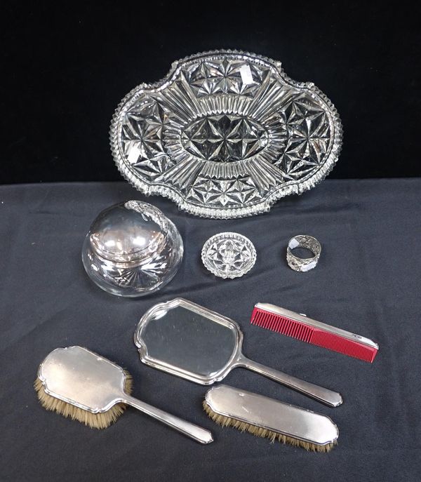 A SILVER DRESSING TABLE SET