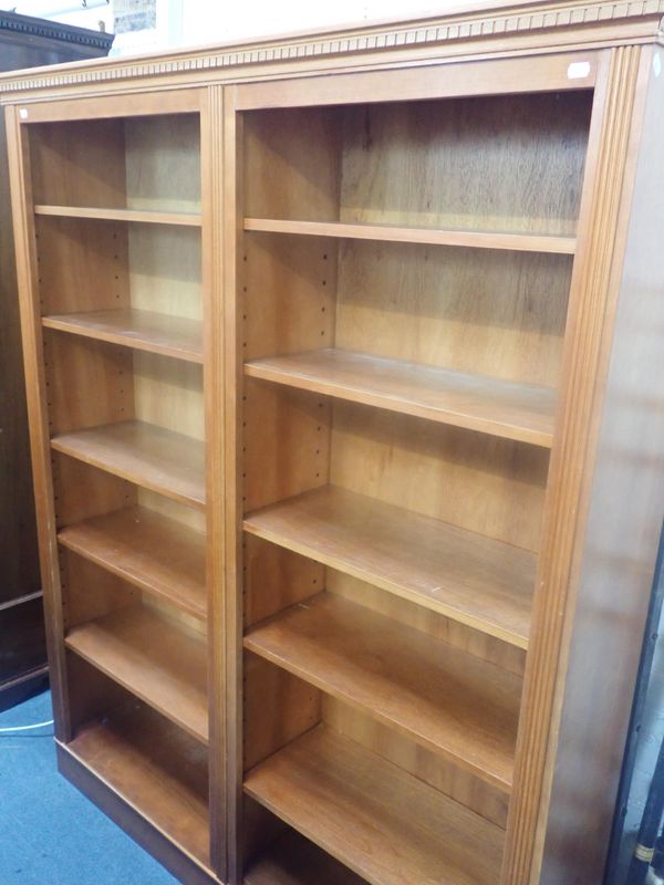 A REPRODUCTION OPEN BOOKCASE