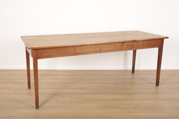 A FRUITWOOD RECTANGULAR KITCHEN TABLE