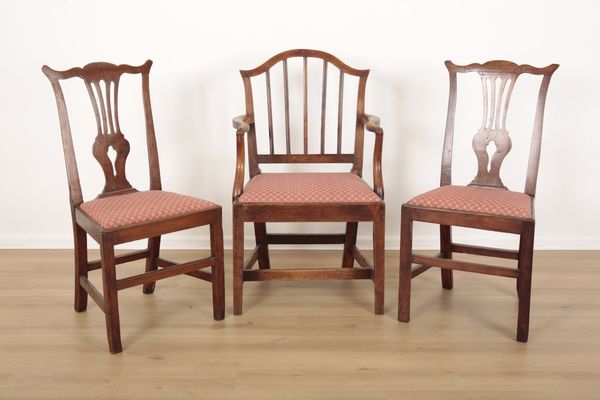 THREE GEORGE III DINING CHAIRS