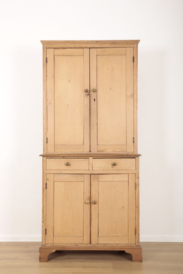 A VICTORIAN PINE BREAKFRONT CABINET