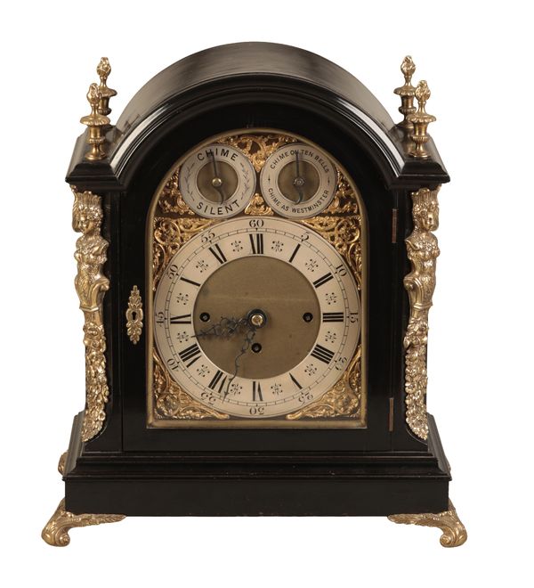 A VICTORIAN EBONISED BRACKET CLOCK BY J.C. JENNENS OF LONDON