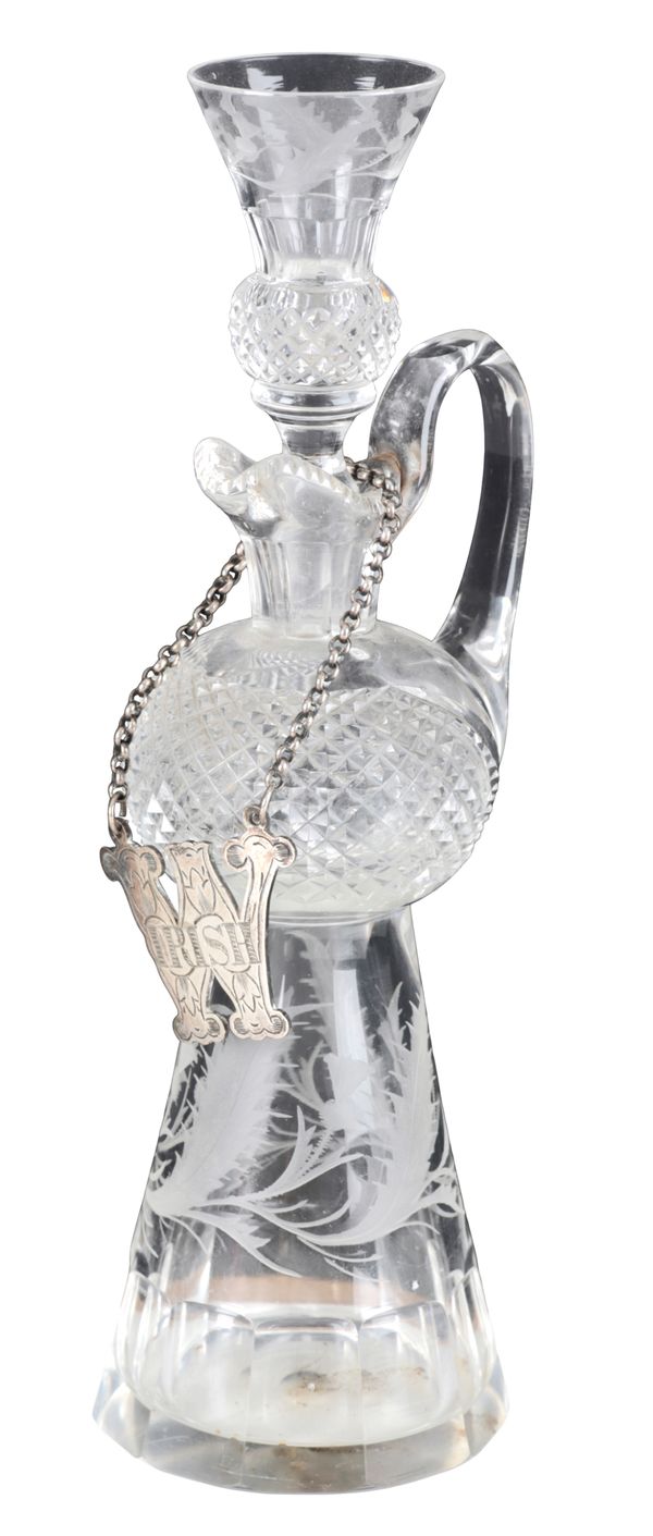 A VICTORIAN CUT GLASS WHISKY DECANTER