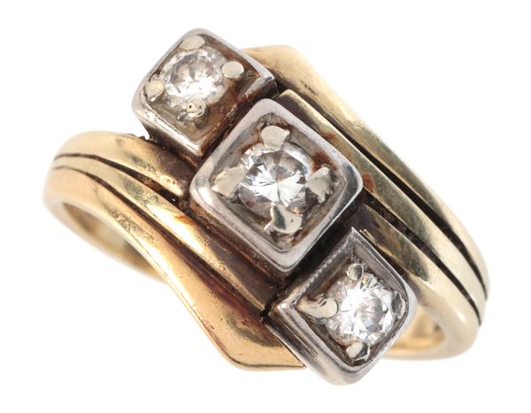 A DIAMOND THREE STONE RING