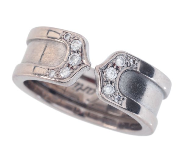 CARTIER: A DIAMOND DOUBLE 'C' RING