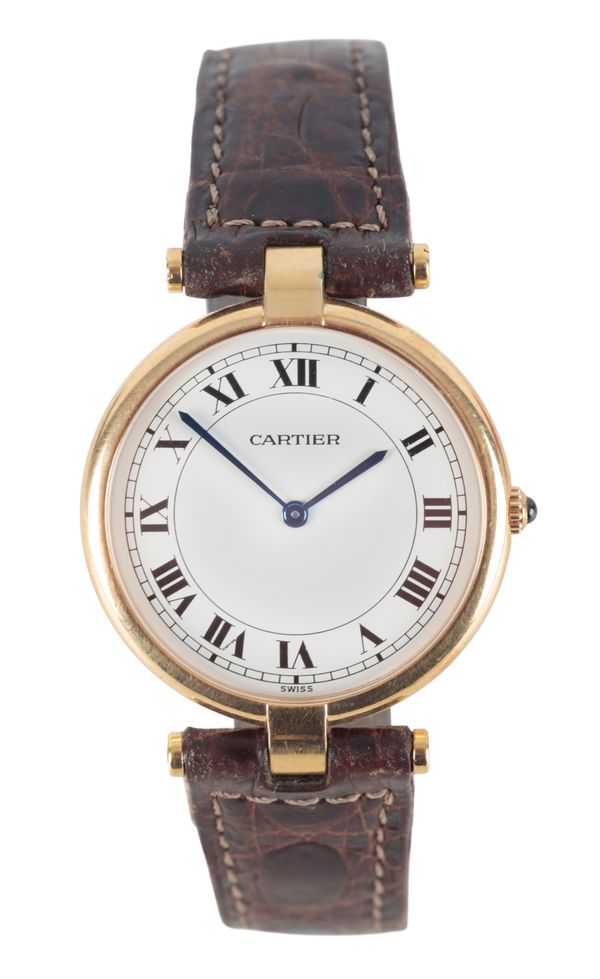 CARTIER VENDOME: AN 18CT GOLD WRISTWATCH
