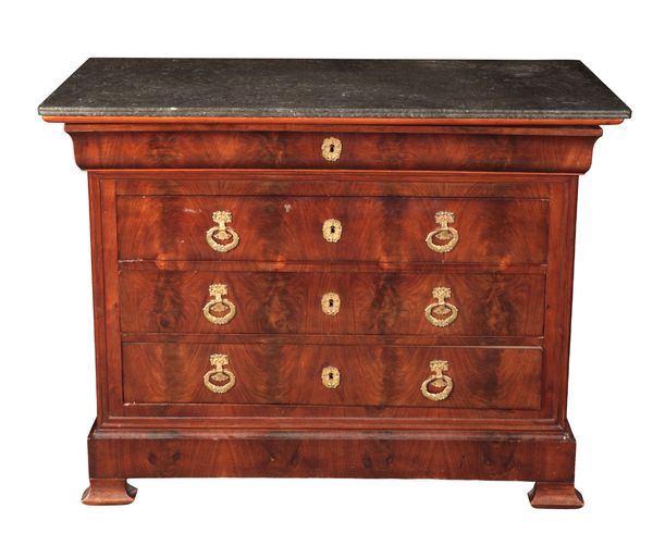 A FRENCH LOUIS PHILIPPE I WALNUT CHEST OF DRAWERS