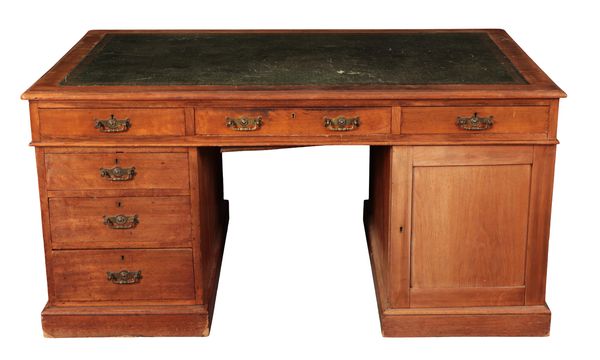 A LATE VICTORIAN WALNUT PARTNER'S DESK BY MAPLE & CO.