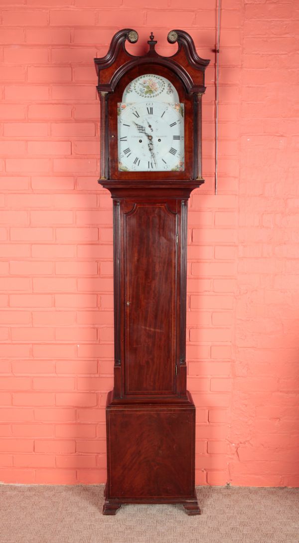 A GEORGE III MAHOGANY LONGCASE CLOCK BY J. DONALD OF GLASGOW