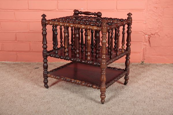 A VICTORIAN ROSEWOOD 'TURNER'S' CANTERBURY