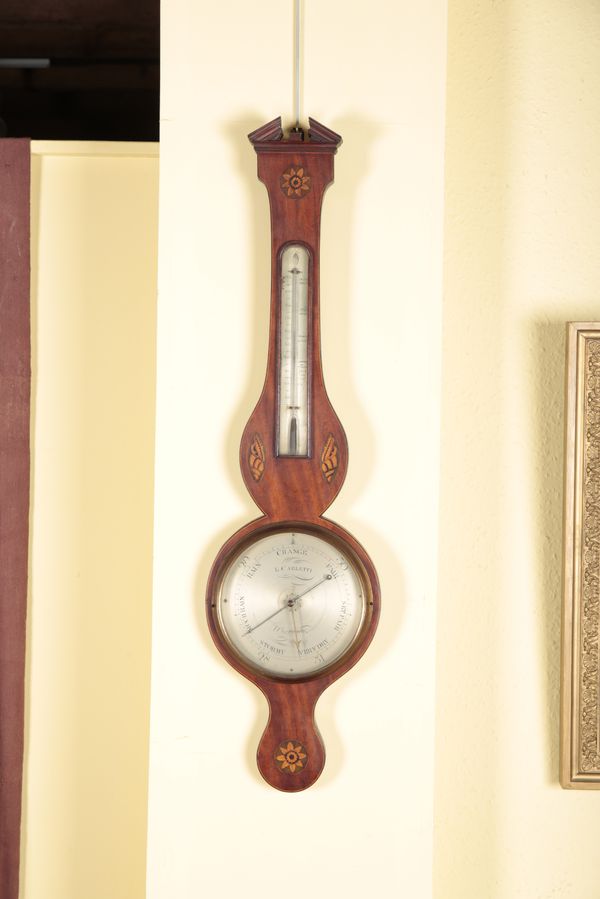 A GEORGE III MAHOGANY BAROMETER BY L. CARLETTI