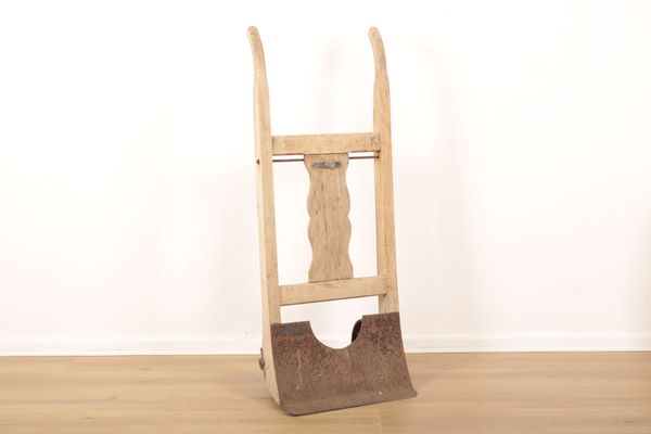 A WOOD AND METAL BREWERY BARLEY SACK BARROW