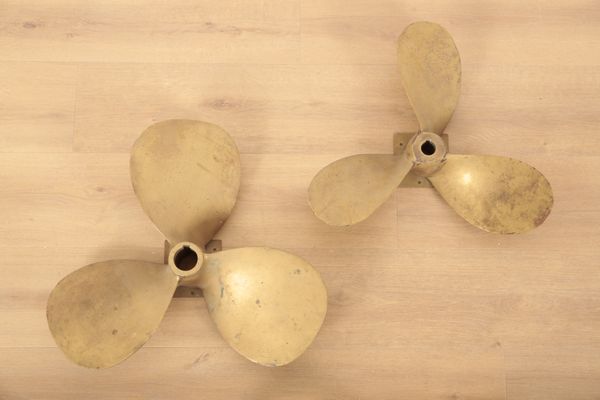 TWO BRONZE SHIP'S PROPELLERS