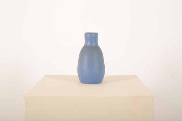 A RUSKIN BLUE GLAZED POTTERY VASE