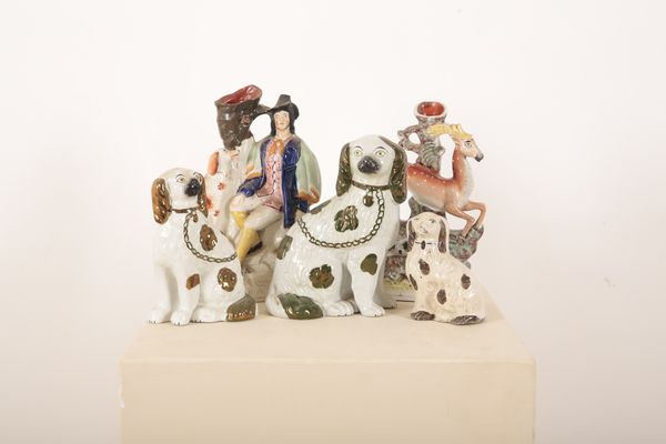 TWO STAFFORDSHIRE POTTERY FLAT BACK SPILL VASES