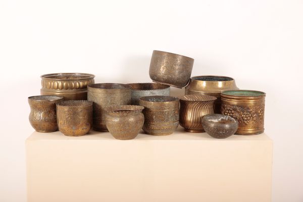 A COLLECTION OF BRASS JARDINIERES