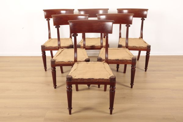 A SET OF SIX WILLIAM IV MAHOGANY OPEN DINING CHAIRS