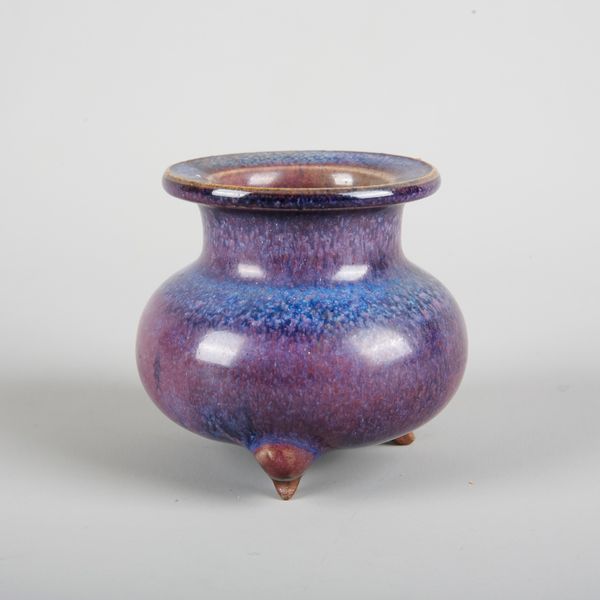 A CHINESE PORCELAIN 'JUNYAO' TRIPOD CENSER