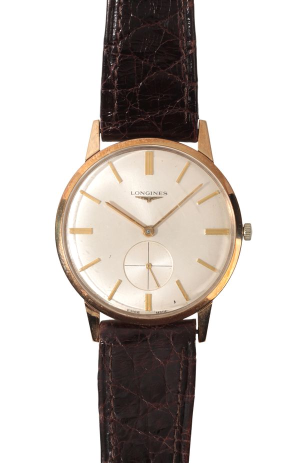 LONGINES: A GENTLEMAN'S GOLD-PLATED WRISTWATCH