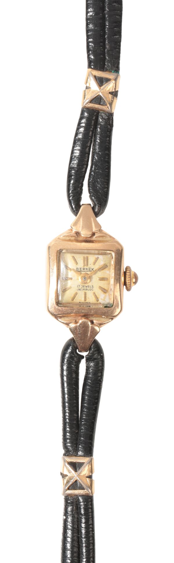 BERNEX: A LADY'S 9CT GOLD WRISTWATCH