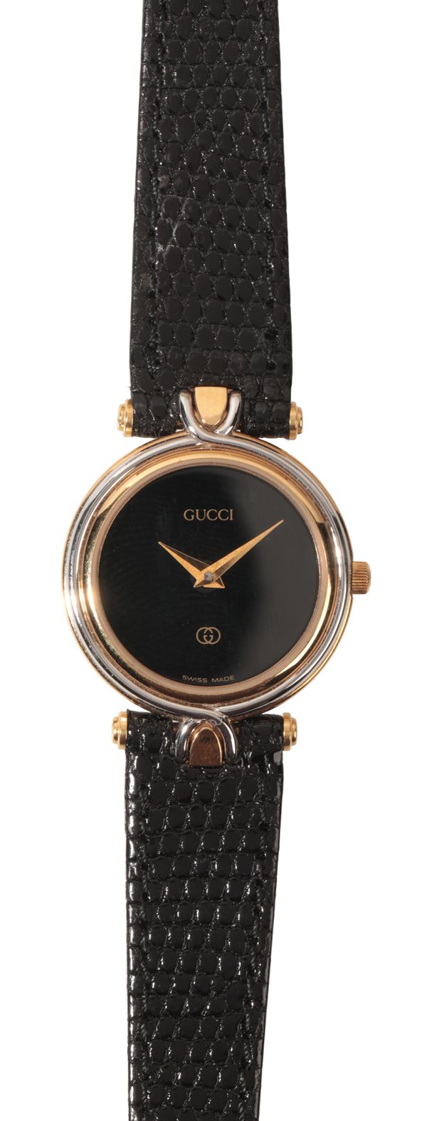 GUCCI: A LADY'S STEEL AND GOLD-PLATED WRISTWATCH