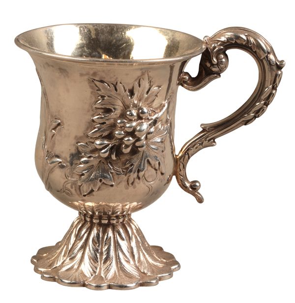 A WILLIAM IV SILVER CHRISTENING TANKARD