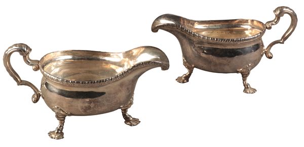 A PAIR OF GEORGE II SILVER SAUCE BOATS